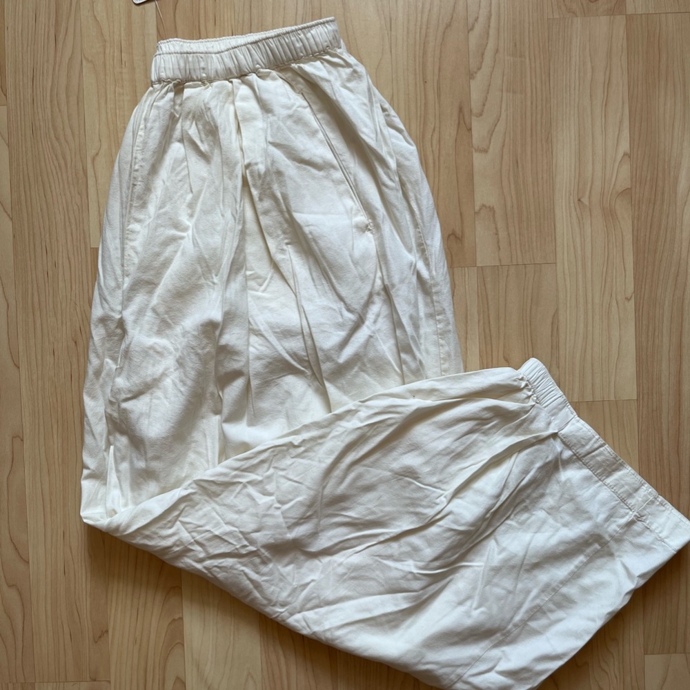 Free People Cream Wide Leg Pants - Picture 2 of 10